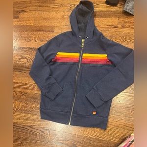 AVIATOR NATION Kids 5 stripe hoodie- navy size 10